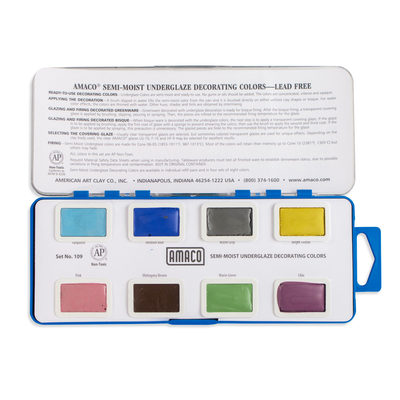 AMACO – Cone 05-6 - Set No. 109 Semi-Moist Underglazes