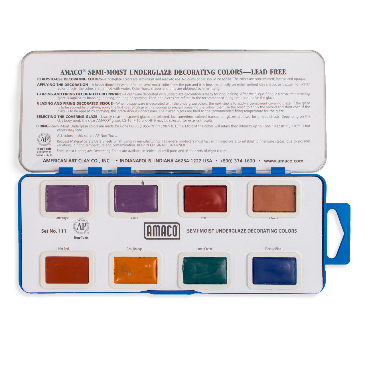 AMACO – Cone 05-6 - Set No. 111 Semi-Moist Underglazes